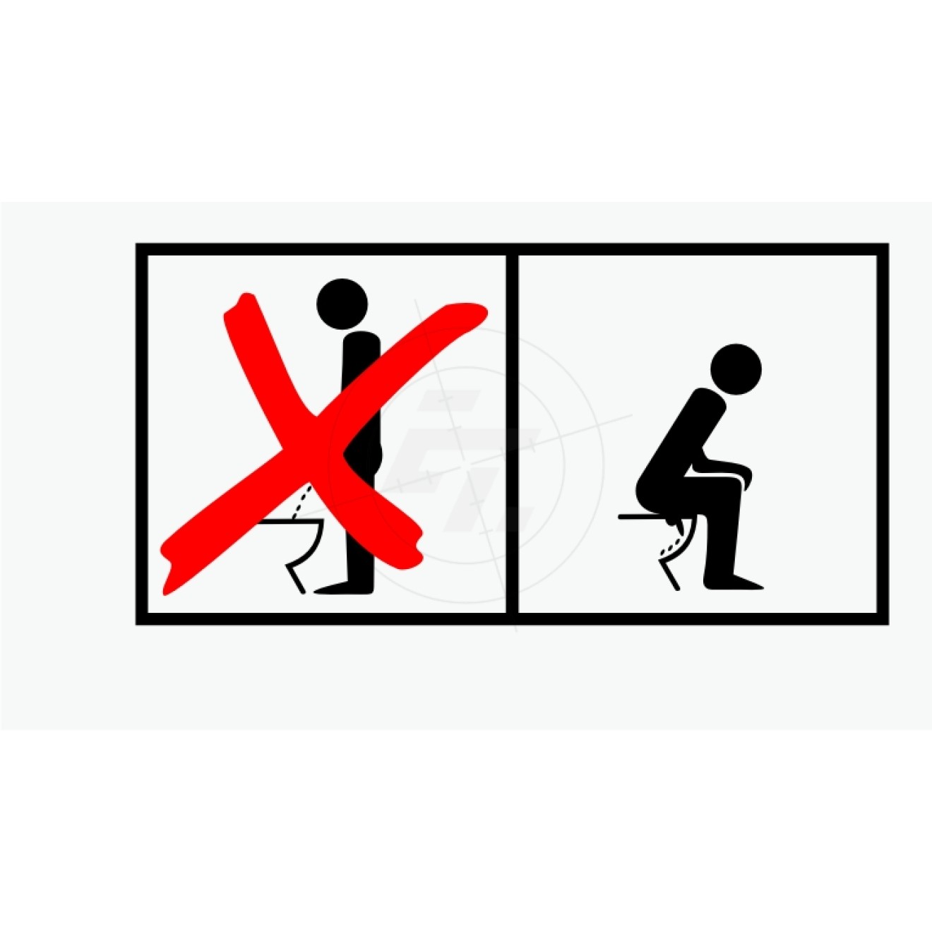 WC sticker, Men in the seat pee